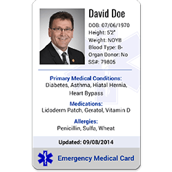 Medical Information Card