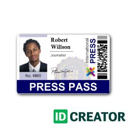 Press Pass & Press ID Card Templates & Badge Maker | IDCreator