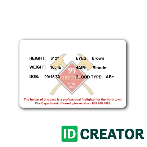 Firefighter ID Cards | Same Day Shipping from IDCreator
