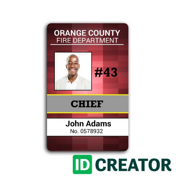 Simple Firefighter ID Card Same Day Shipping 