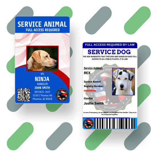 Service Dog ID Card Templates & Badge Maker IDCreator