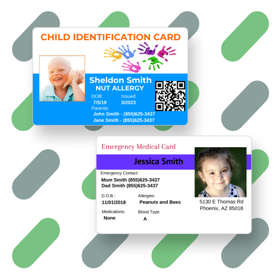 Child Identification Id Card Template Design