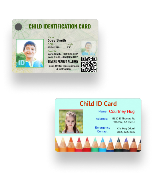 Child ID Card Templates & Badge Maker | IDCreator