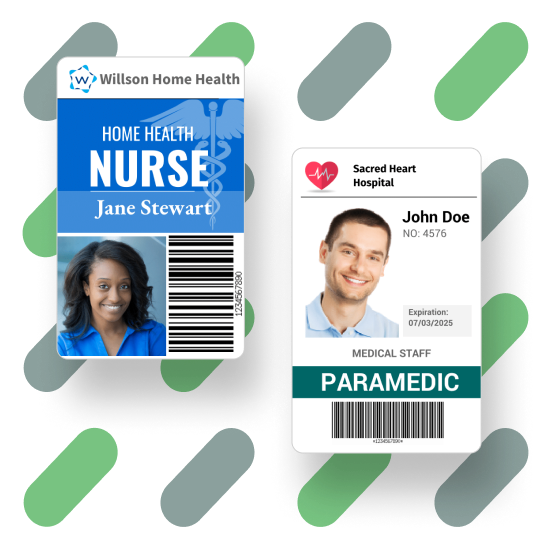 Paramedic Emt Home Health Aide Caregiver Id Badge Template